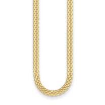Auriga 14K Yellow Gold Polished 5.1 mm Bismark Chain Necklace for Women 18"