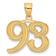 thumbnail image 1 of Auriga 14K Yellow Gold Polished Etched Number 93 Pendant for Women, 1 of 3