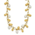 thumbnail image 1 of Auriga 14K Yellow Gold Polished Freshwater Cultured Pearl and Bead Necklace for Women 18", 1 of 4