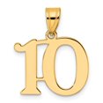 thumbnail image 1 of Auriga 14K Yellow Gold Polished Number 10 Pendant for Women, 1 of 3