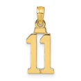 thumbnail image 1 of Auriga 14K Yellow Gold Polished Number 11 Pendant for Women (Length - 14.9 mm), 1 of 6