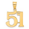 thumbnail image 1 of Auriga 14K Yellow Gold Polished Number 51 Pendant for Women, 1 of 3