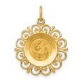 thumbnail image 1 of Auriga 14K Yellow Gold Polished/Satin Spanish 1st Communion Medal Hollow Pendant, 1 of 6
