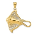 thumbnail image 1 of Auriga 14K Yellow Gold Polished and Cut-Out Textured Accent Stingray Charm (L-34 mm, W-29.1 mm), 1 of 6