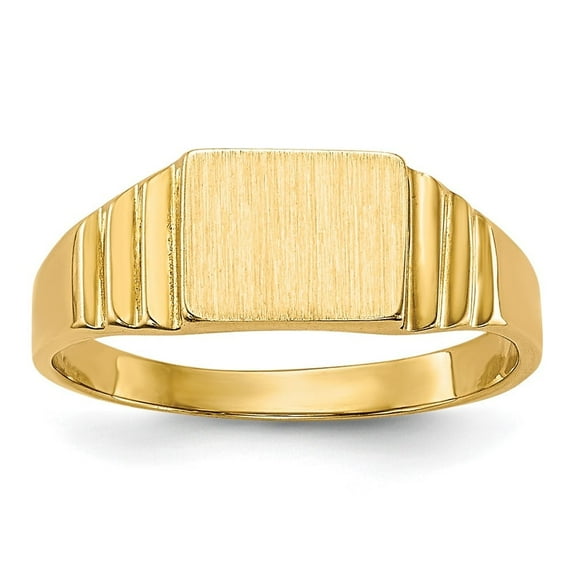 Auriga Fine Jewelry 14K Yellow Gold Rectangular Satin Signet Ring for Women Size 2.25