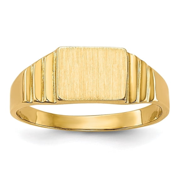 Auriga Fine Jewelry 14K Yellow Gold Rectangular Satin Signet Ring for Women Size 2.25