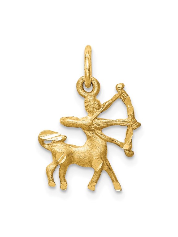 Fine Jewelry 14K Yellow Gold Sagittarius Zodiac Charm Pendant for Women (L-19 mm,W-12 mm)