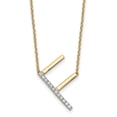 thumbnail image 1 of Auriga 14K Yellow Gold Sideways Diamond Initial F Necklace for Women, 1 of 5