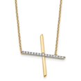 thumbnail image 1 of Auriga 14K Yellow Gold Sideways Diamond Initial X Necklace for Women, 1 of 5