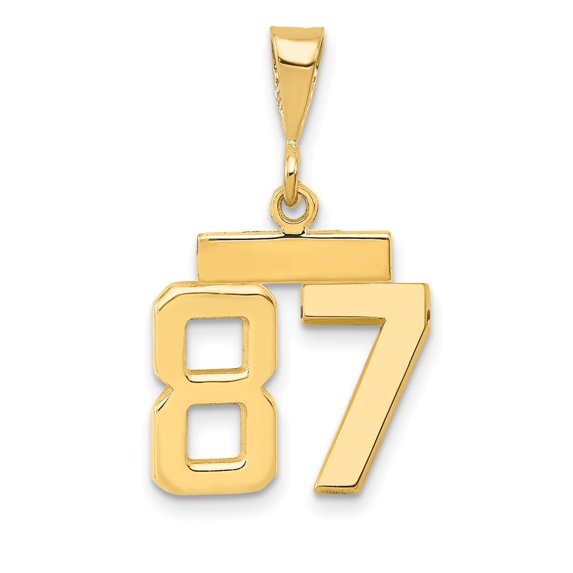 Auriga 14K Yellow Gold Polished Number 87 Charm Pendant for Women