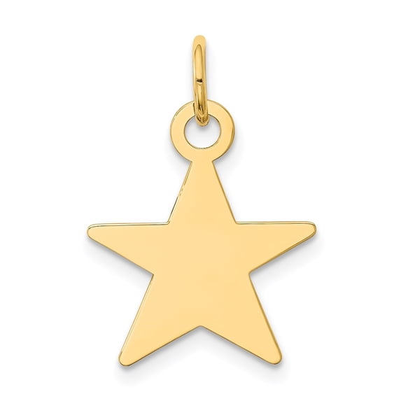 Auriga 14K Yellow Gold Star Disc Charm for Women (L-22mm, W-15mm)