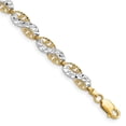 thumbnail image 1 of Auriga Fine Jewelry 14K Yellow Gold and White Rhodium Filigree Link Bracelet 7.5 inch for Women, 1 of 6