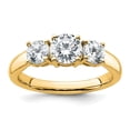 thumbnail image 1 of Auriga 14k 1 0.5 carat Certified Lab Grown Diamond VS+ F+ Three StoneEngagement Ring Size 7, 1 of 7