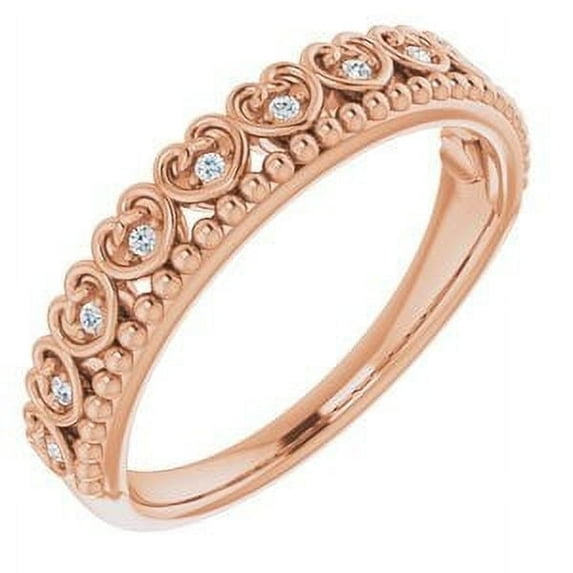 Auriga 14k Rose Gold .01 CTW Natural Diamond Youth Heart Earrings for Women