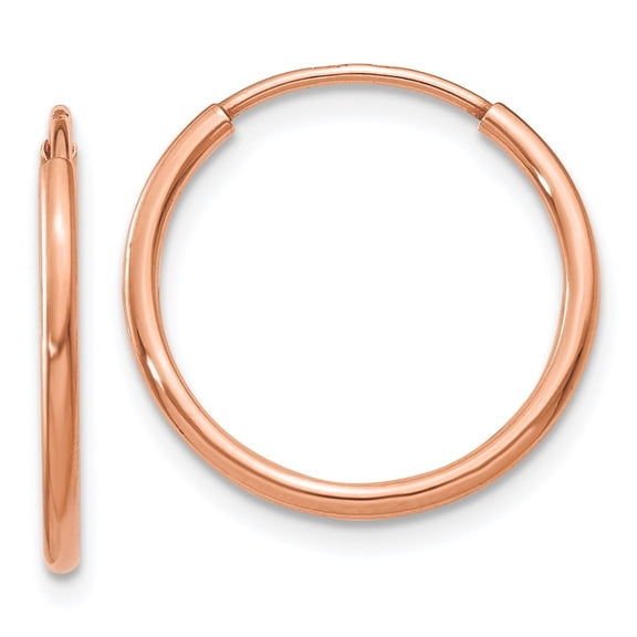 Auriga 14k Rose Gold 1.2mm Polished Endless Hoop Earrings for Women