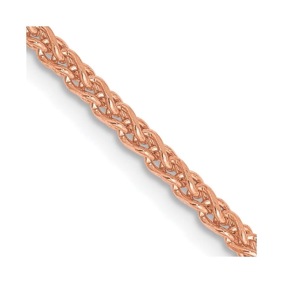 Auriga Fine Jewelry 14K Rose Gold 2.1mm Spiga Chain Necklace 24inch for Women