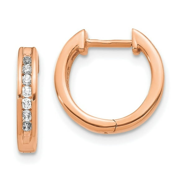 Auriga 14k Rose Gold Lab Grown Diamond VS/SI GH, Hinged Hoop Earrings for Women