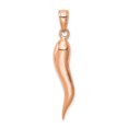 thumbnail image 1 of Auriga 14k Rose Gold Large 3D Italian Horn Pendant for Women, 1 of 6