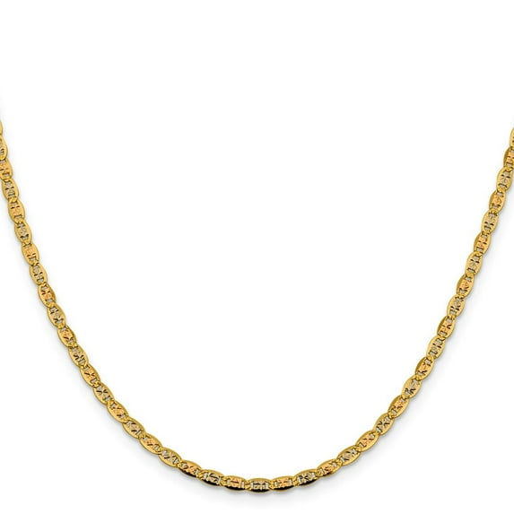 Auriga 14k Tri-Color Gold 2.75mm Valentino Chain Necklace for Women 16"