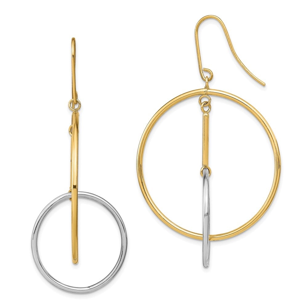 Gold double circle bar earrings deals