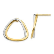 Auriga 14k Two-Tone Gold Fancy Versatile Triangle Dangle Earrings for Women(L-22mm, W-1.4mm)