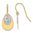 thumbnail image 1 of Auriga 14k Two-Tone Gold Textured Teardrop Dangle Earrings for Women(L- 20mm, W- 0mm), 1 of 4