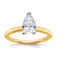 thumbnail image 1 of Auriga 14k Two-tone Gold 1 carat LG Diamond Pear Solitaire Engagement Ring for Women Size 7, 1 of 6