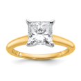 thumbnail image 1 of Auriga 14k Two-tone Gold 2 ct. LG Diamond Princess Solitaire Engagement Ring for Women Size 7, 1 of 6
