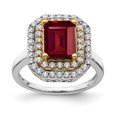 thumbnail image 1 of Auriga Fine Jewelry 14K Two-tone Gold Lab Grown Diamond and Created Ruby Ring for Women Size 7 (Carat: 0.63cttw, Clarity: SI2, Color: GH), 1 of 4