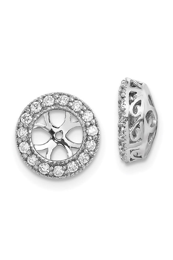 14k White Gold 0.3ct Lab Grown Diamond Earrings Jackets for Women