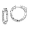 thumbnail image 1 of Auriga 14k White Gold 1.5ct 2.30mm G H I True Light Moissanite Hoop w/Safety Clasp Earrings for Women, 1 of 6
