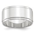 thumbnail image 1 of Auriga Fine Jewelry 14K White Gold 10mm Flat with Step Edge Men's Wedding Band Size 11.5, 1 of 5