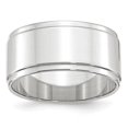 thumbnail image 1 of Auriga Fine Jewelry 14K White Gold 10mm Flat with Step Edge Men's Wedding Band Size 13, 1 of 6