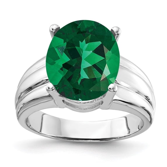 Auriga 14k White Gold 12x10mm Oval Mount St. Helens Ring for Women Size-6