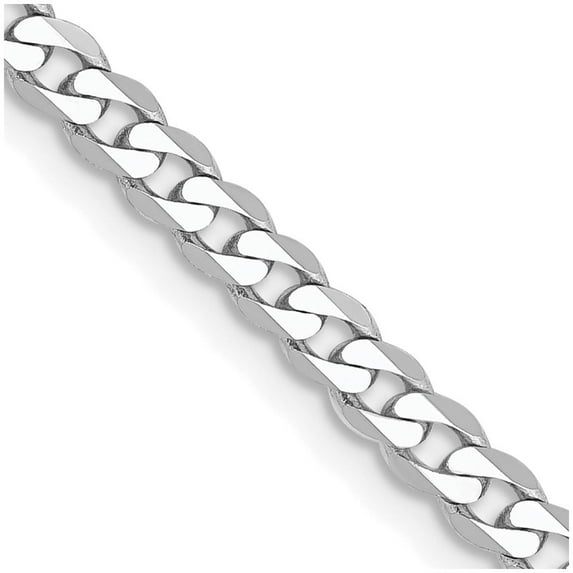 Auriga 14k White Gold 20.9mm Curb Chain Necklace 24inch for Women