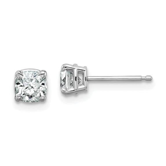 Auriga Fine Jewelry 14K White Gold 3/4ct. Cushion Moissanite Stud Earrings for Women (L- 0.18 inch, W- 0.18 inch)
