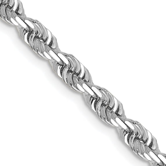 Auriga 14k White Gold 4mm Rope Chain Necklace 20inch for Women