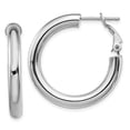 thumbnail image 1 of Auriga Fine Jewelry 14K White Gold 4x20mm Round Hoop Earrings for Women, 1 of 5