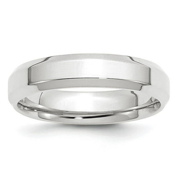 Auriga 14k White Gold 5mm Beveled Edge Women's Wedding Band Size- 10