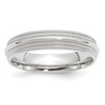 thumbnail image 1 of Auriga 14k White Gold 5mm Double Milgrain Women's Wedding Band Size- 12, 1 of 6