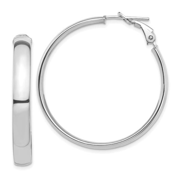 Auriga Fine Jewelry 14K White Gold 5mm Hoop Earrings for Women