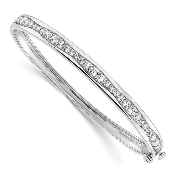 Auriga 14k White Gold 5mm Lab Grown Diamond VS/SI DEF Bangle Bracelet for Women