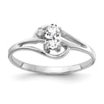 thumbnail image 1 of Auriga 14k White Gold 5x3mm Oval Cubic Zirconia AA Diamond Ring for Women Size- 6, 1 of 4
