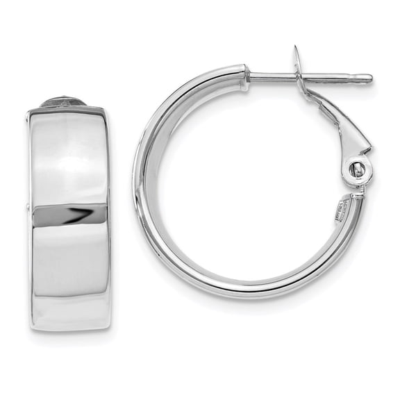 Auriga 14k White Gold 6.75mm Gold Hoop Earrings for Women