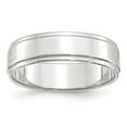 thumbnail image 1 of Auriga 14k White Gold 6mm Flat with Step Edge Men's Wedding Band Size- 12.5, 1 of 5