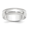thumbnail image 1 of Auriga Fine Jewelry 14K White Gold 6mm Lightweight Milgrain Half Round Men's Wedding Band Size 9.5, 1 of 6