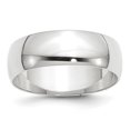 thumbnail image 1 of Auriga 14k White Gold 7mm Lightweight Half Round Men's Wedding Band Size- 12, 1 of 5