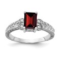 thumbnail image 1 of Auriga Fine Jewelry 14K White Gold 7x5mm Garnet & AA Diamond Ring for Women Size-6, 1 of 4