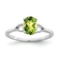 thumbnail image 1 of Auriga 14k White Gold 7x5mm Oval Peridot Ring for Women Size-6, 1 of 5