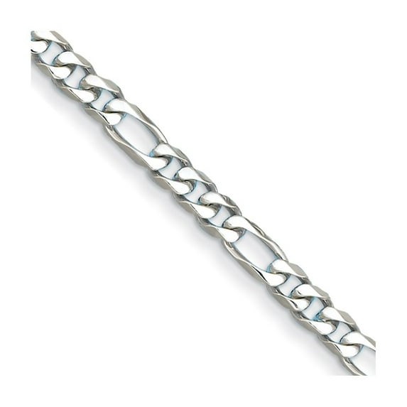 Auriga Fine Jewelry 14K White Gold 8.8mm Solid Figaro 8.5 inch Bracelet for Women
